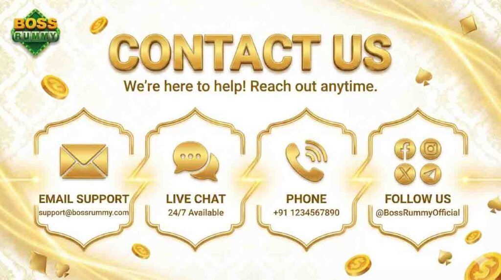 contact us boss rummy app